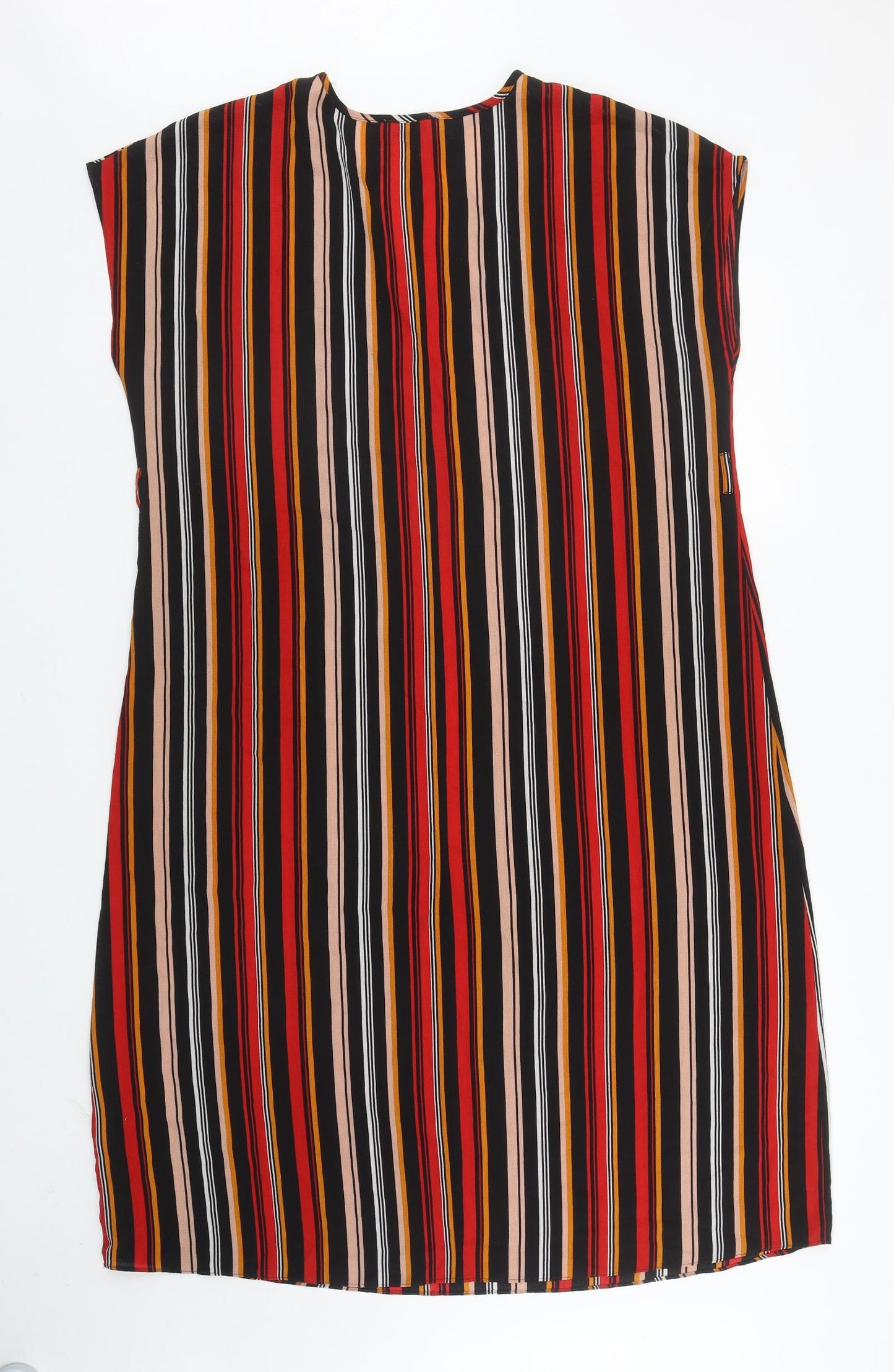 Papaya Womens Multicoloured Striped Polyester Tank Dress Size 16 V-Neck Pullover