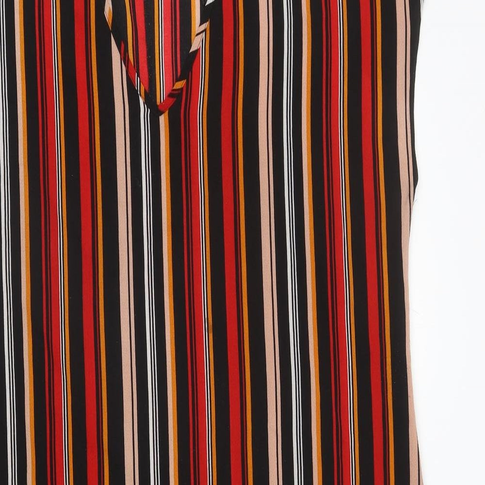 Papaya Womens Multicoloured Striped Polyester Tank Dress Size 16 V-Neck Pullover