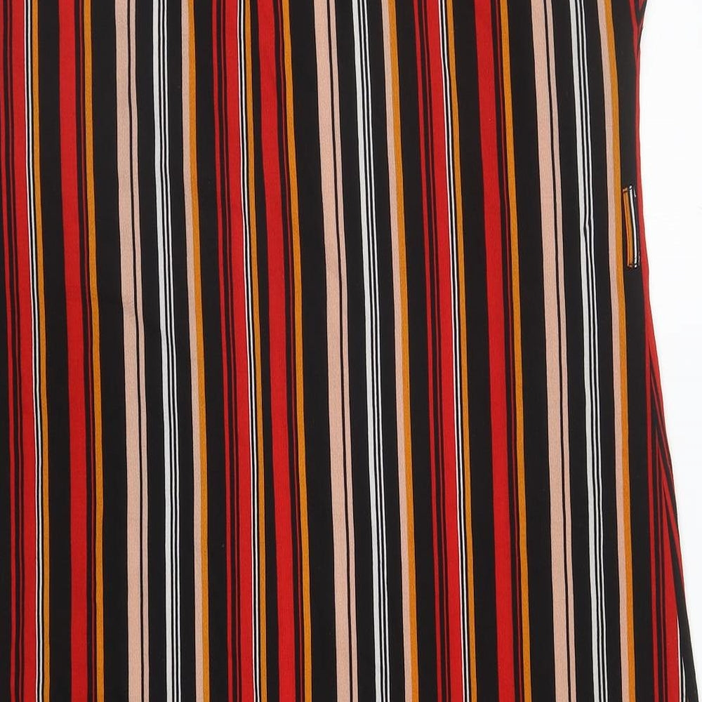 Papaya Womens Multicoloured Striped Polyester Tank Dress Size 16 V-Neck Pullover