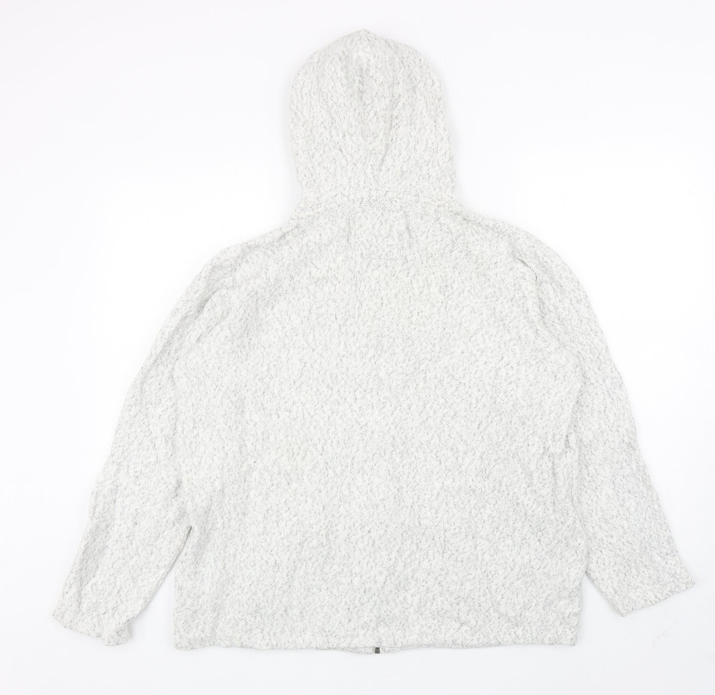 Fat Face Womens Grey Cotton Full Zip Hoodie Size 12 Zip