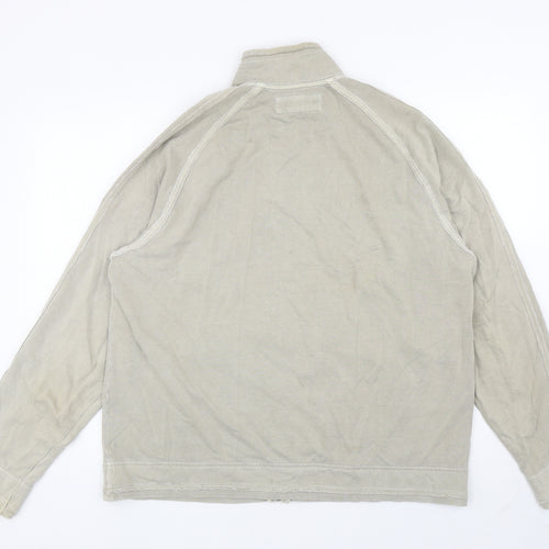 Preworn Mens Beige Polyester Full Zip Sweatshirt Size L - A708