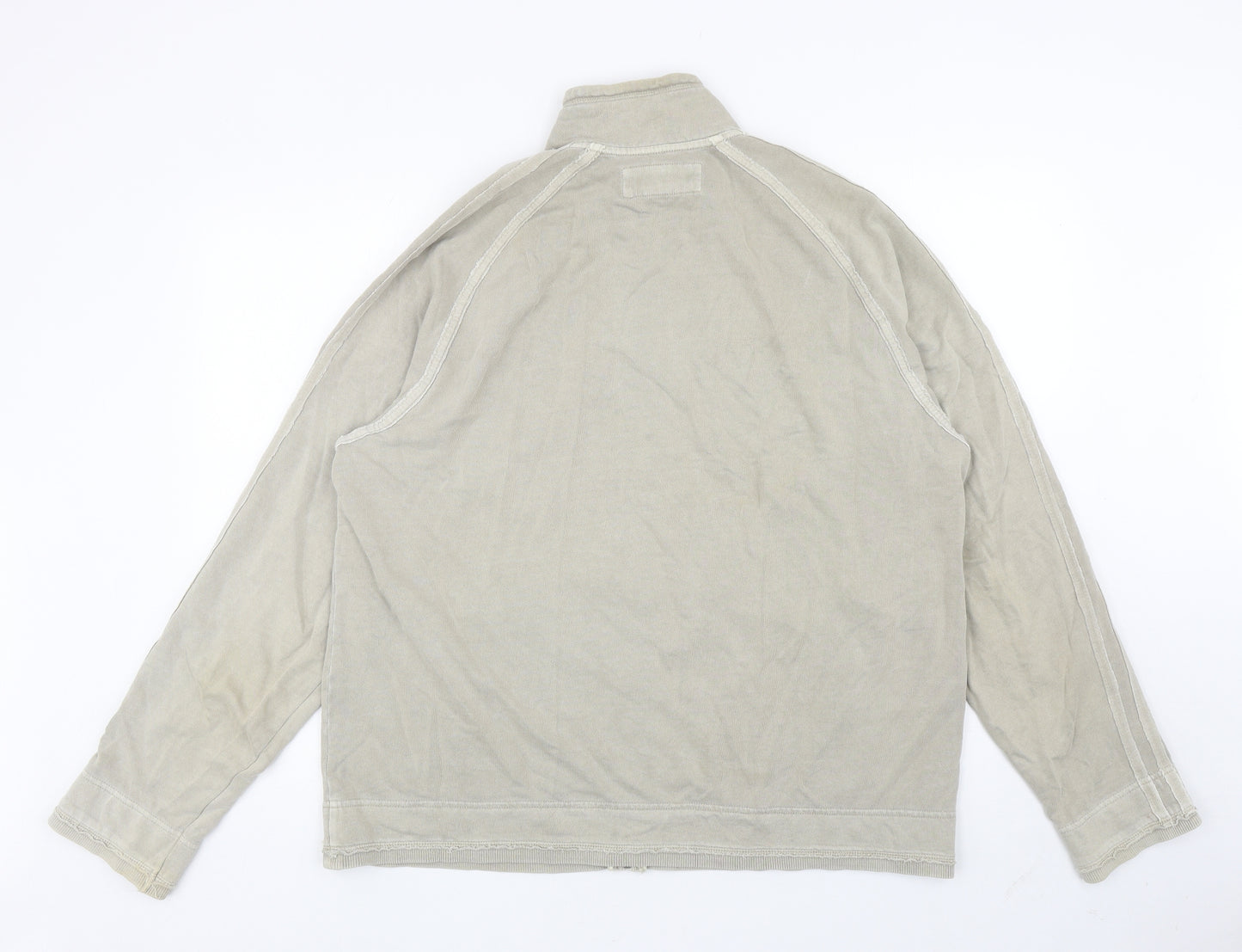 Preworn Mens Beige Polyester Full Zip Sweatshirt Size L - A708