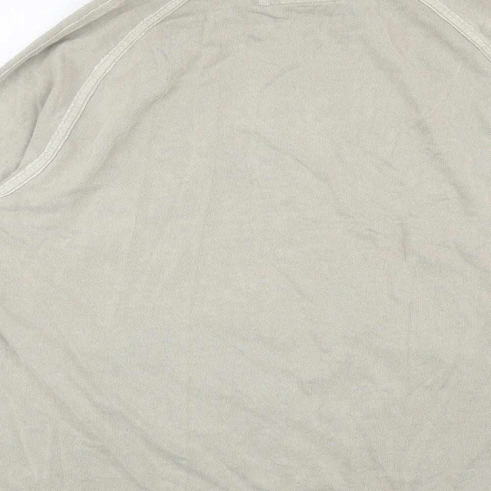 Preworn Mens Beige Polyester Full Zip Sweatshirt Size L - A708
