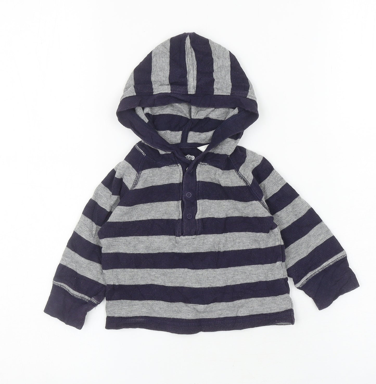 Gap Baby Blue Spotted Cotton Pullover Jumper Size 6-9 Months Snap