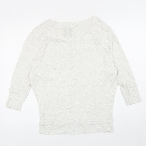 Arabella & Addison Womens Ivory Cotton Basic T-Shirt Size L Boat Neck