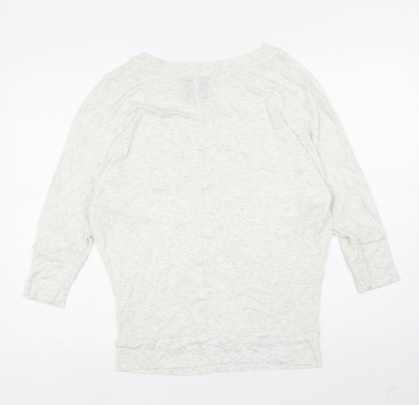 Arabella & Addison Womens Ivory Cotton Basic T-Shirt Size L Boat Neck