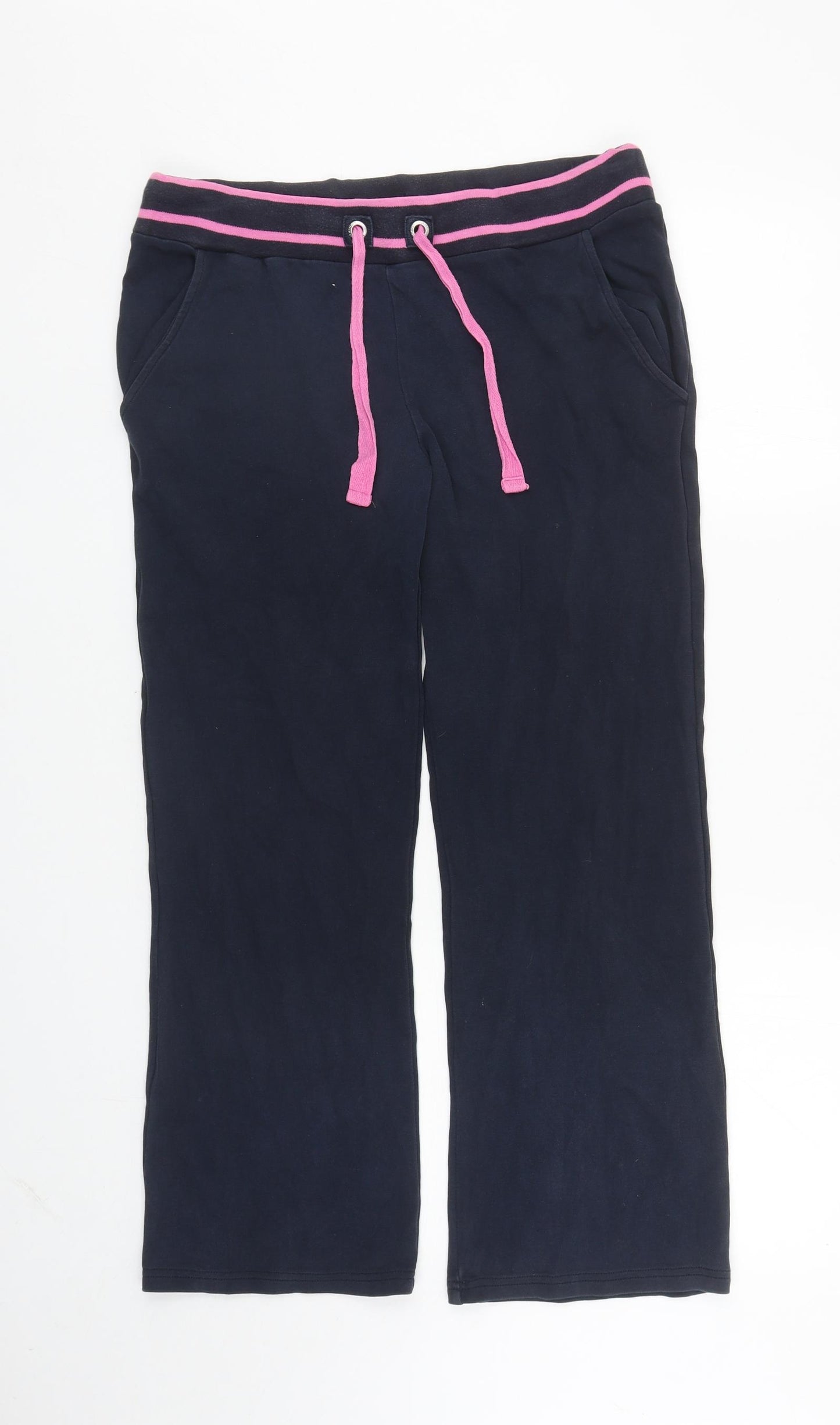 Maine Womens Blue Cotton Sweatpants Trousers Size 12 L27 in Regular Drawstring