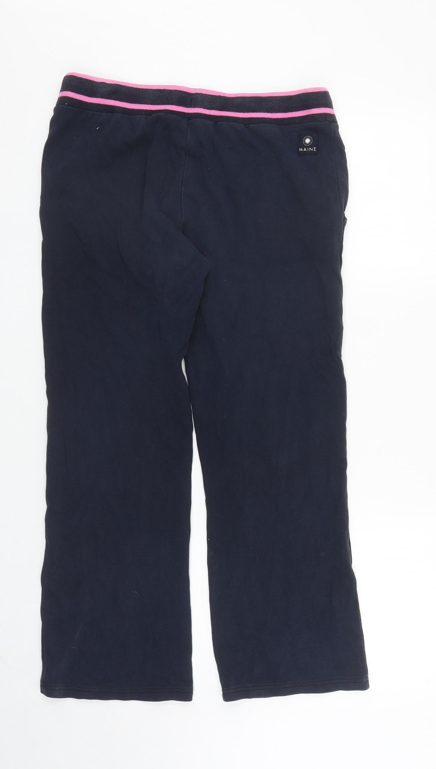 Maine Womens Blue Cotton Sweatpants Trousers Size 12 L27 in Regular Drawstring