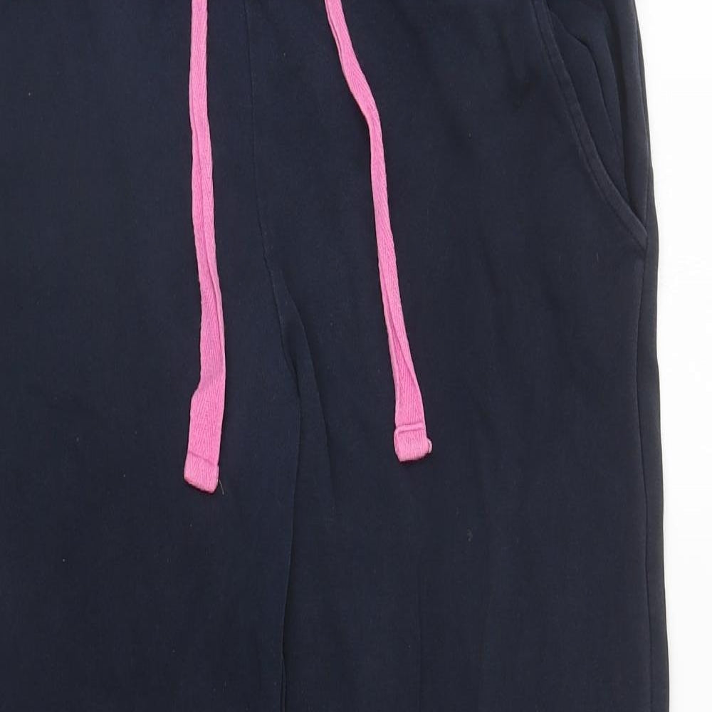 Maine Womens Blue Cotton Sweatpants Trousers Size 12 L27 in Regular Drawstring