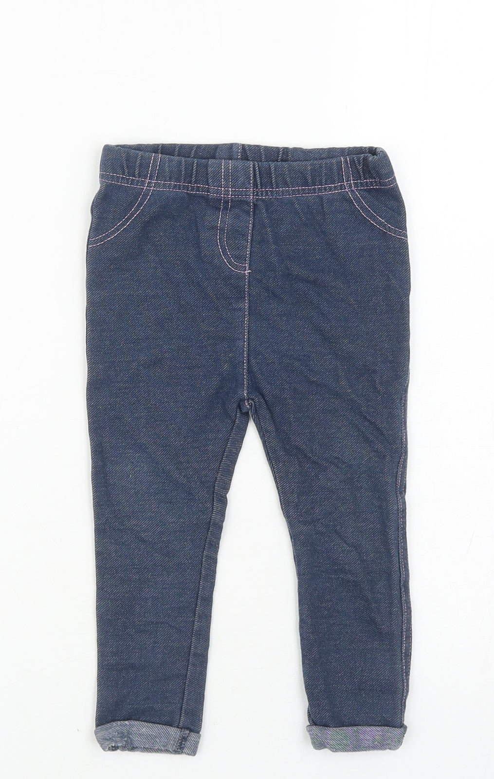 George Girls Black Cotton Capri Jeans Size 18-24 Months Pullover