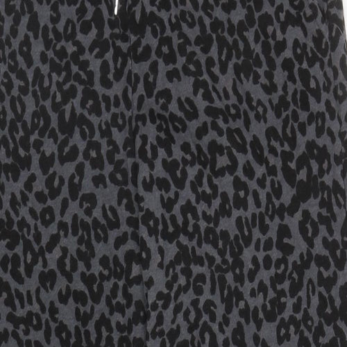 Matalan Girls Grey Animal Print Cotton Jogger Trousers Size 15 Years L25 in Regular Drawstring - Leopard Print
