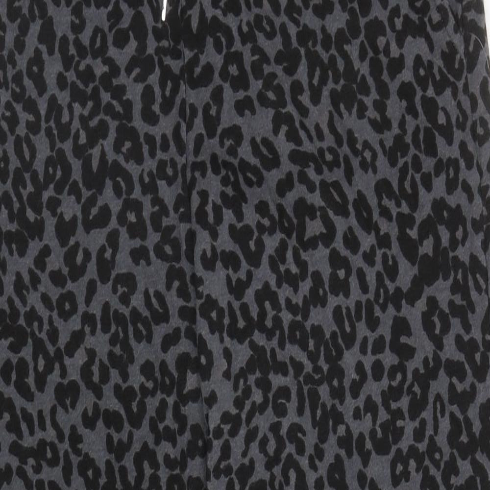 Matalan Girls Grey Animal Print Cotton Jogger Trousers Size 15 Years L25 in Regular Drawstring - Leopard Print