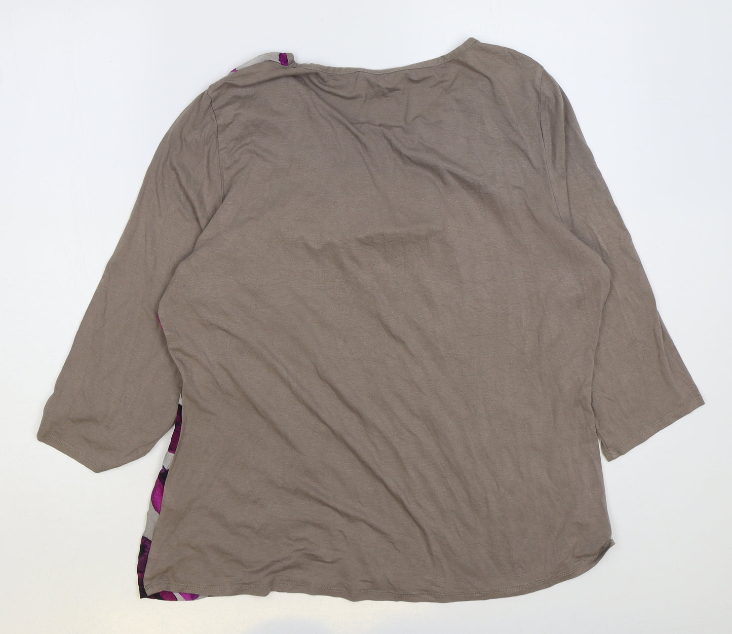 Per Una# Womens Multicoloured Floral Viscose Basic T-Shirt Size 18 Round Neck