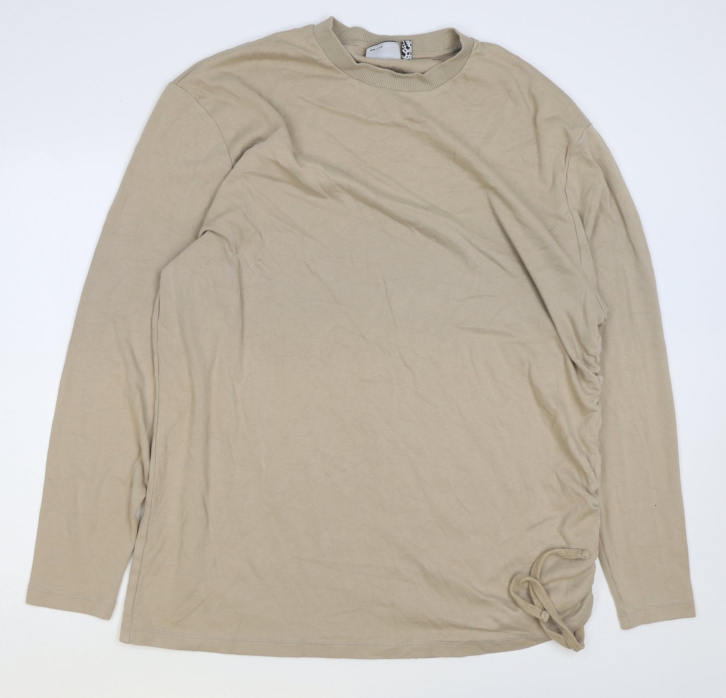 ASOS Womens Brown Cotton Basic T-Shirt Size L Round Neck