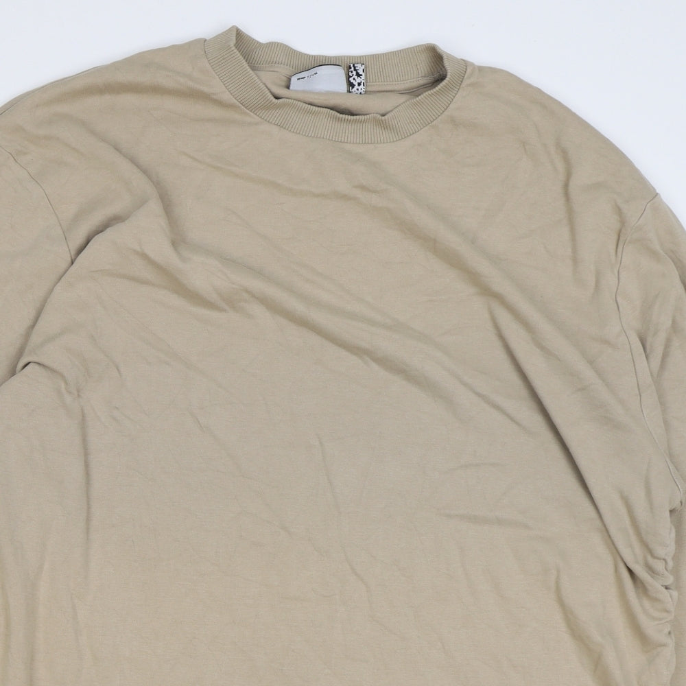 ASOS Womens Brown Cotton Basic T-Shirt Size L Round Neck
