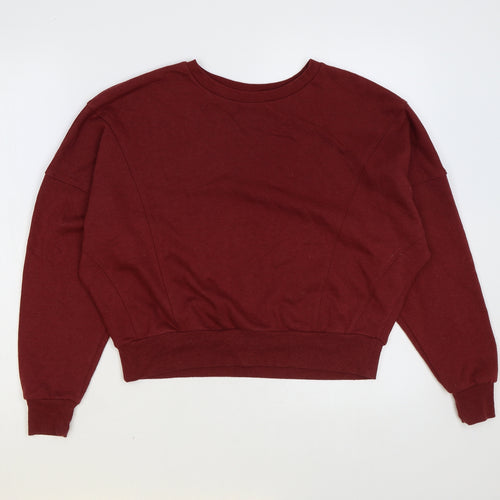 Topshop Womens Red Polyester Pullover Sweatshirt Size 8 Pullover