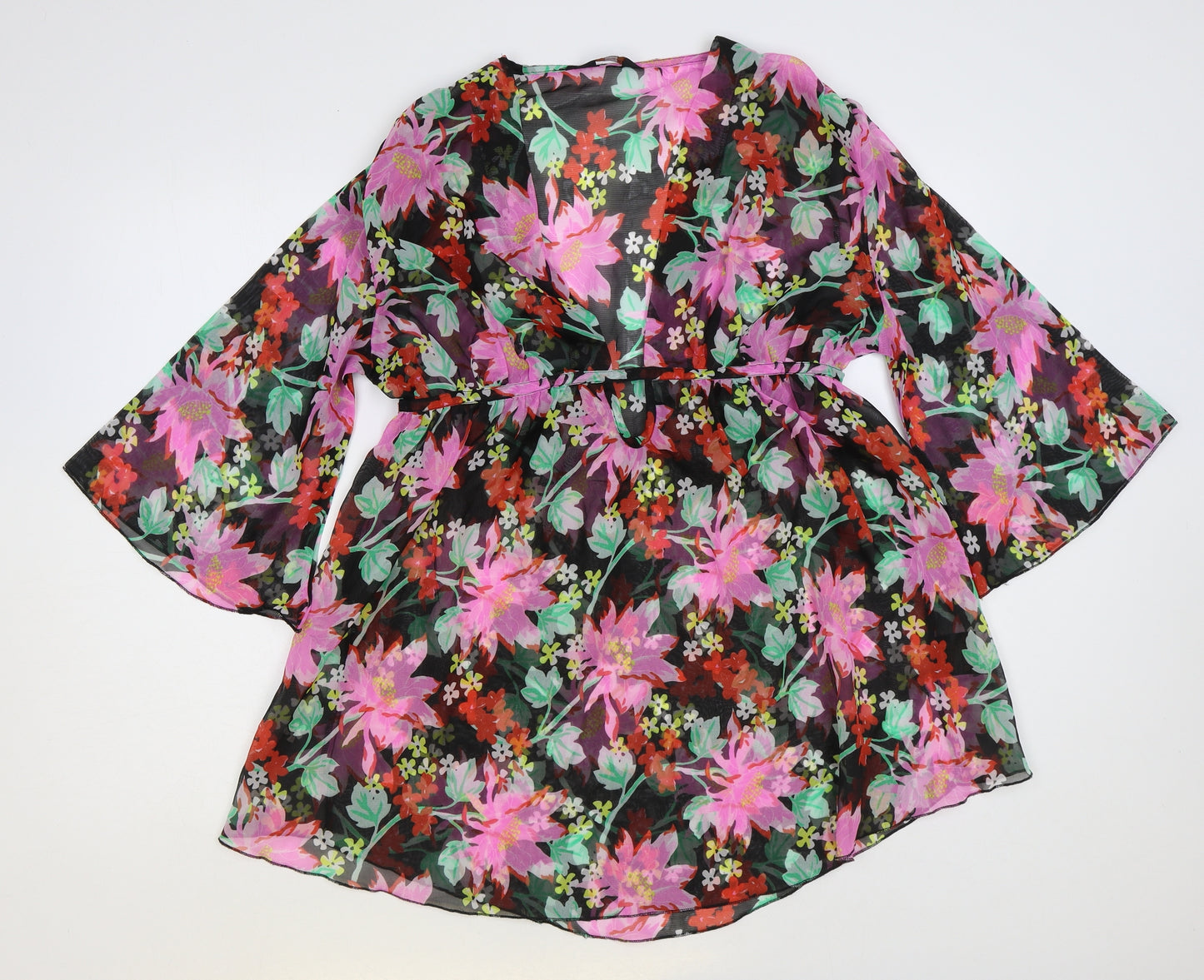 Atmosphere Womens Multicoloured Floral Polyester Basic Blouse Size 14 V-Neck - Kaftan