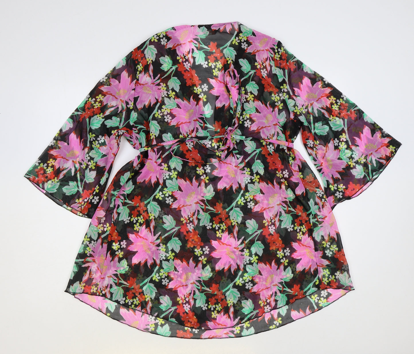 Atmosphere Womens Multicoloured Floral Polyester Basic Blouse Size 14 V-Neck - Kaftan
