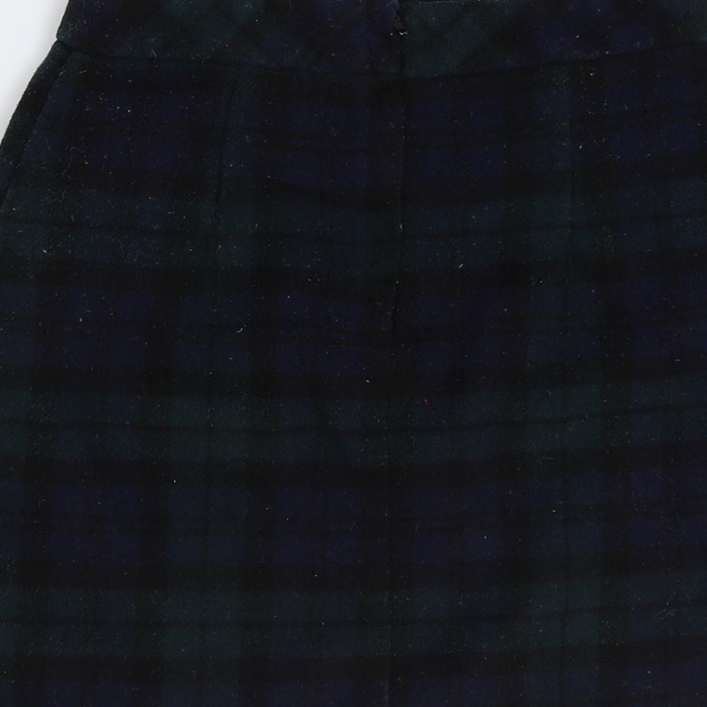 Primark Womens Green Plaid Polyester Mini Skirt Size 4 Zip