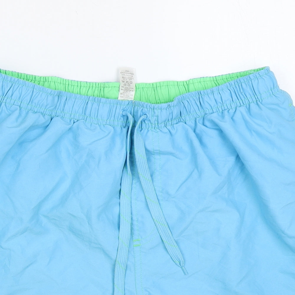 George Mens Blue Polyester Sweat Shorts Size M L6 in Regular Drawstring - Swim Shorts