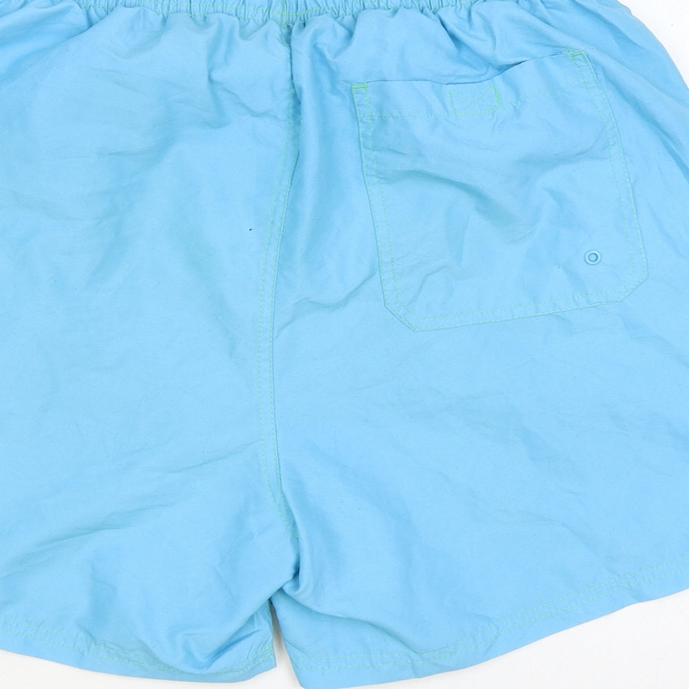 George Mens Blue Polyester Sweat Shorts Size M L6 in Regular Drawstring - Swim Shorts