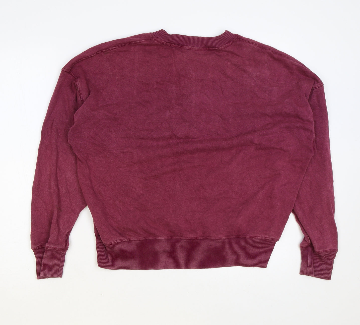 American Eagle Womens Purple Cotton Pullover Sweatshirt Size L Button
