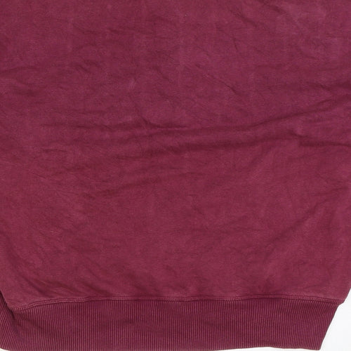 American Eagle Womens Purple Cotton Pullover Sweatshirt Size L Button