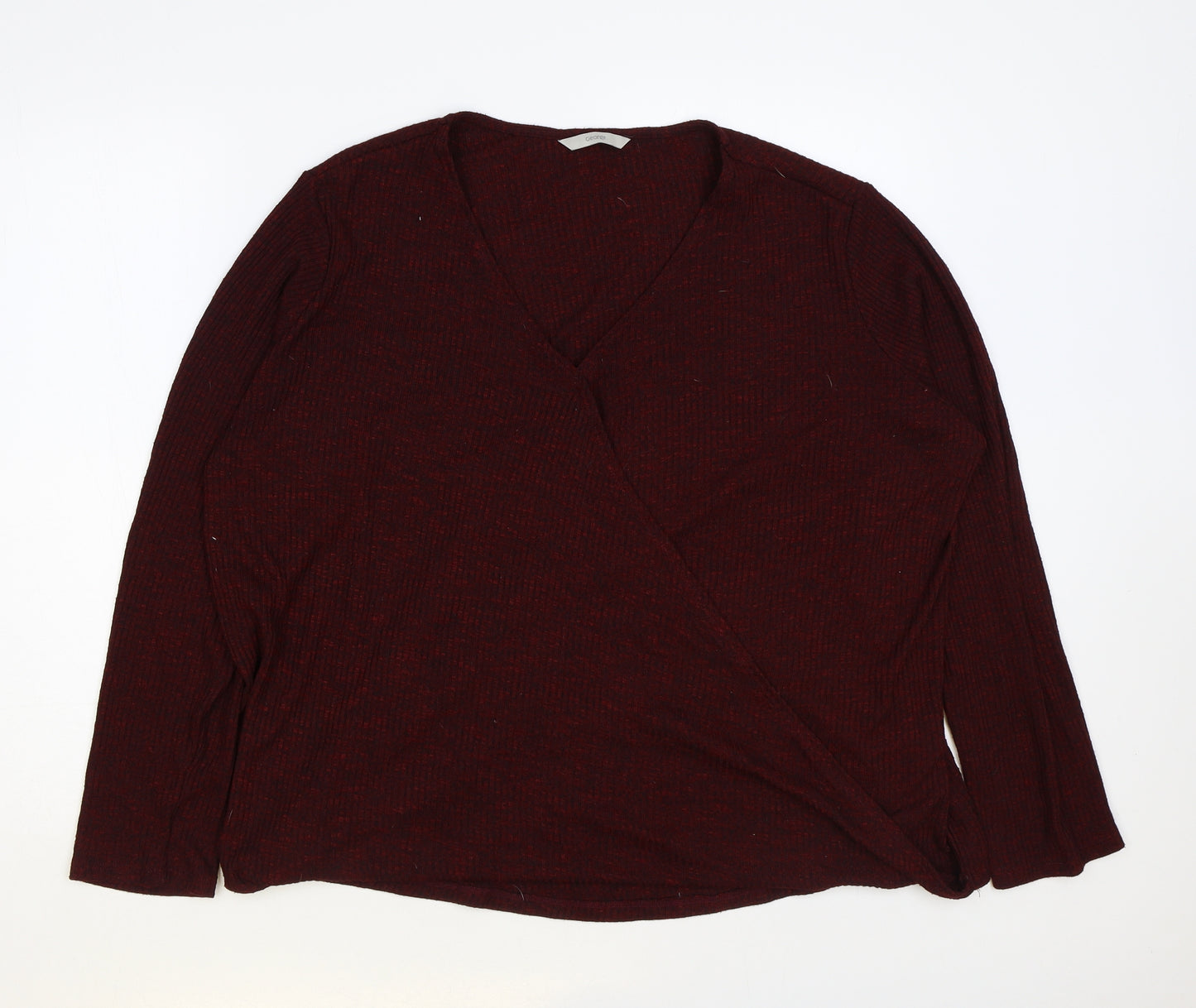 George# Womens Red V-Neck Viscose Pullover Jumper Size 20