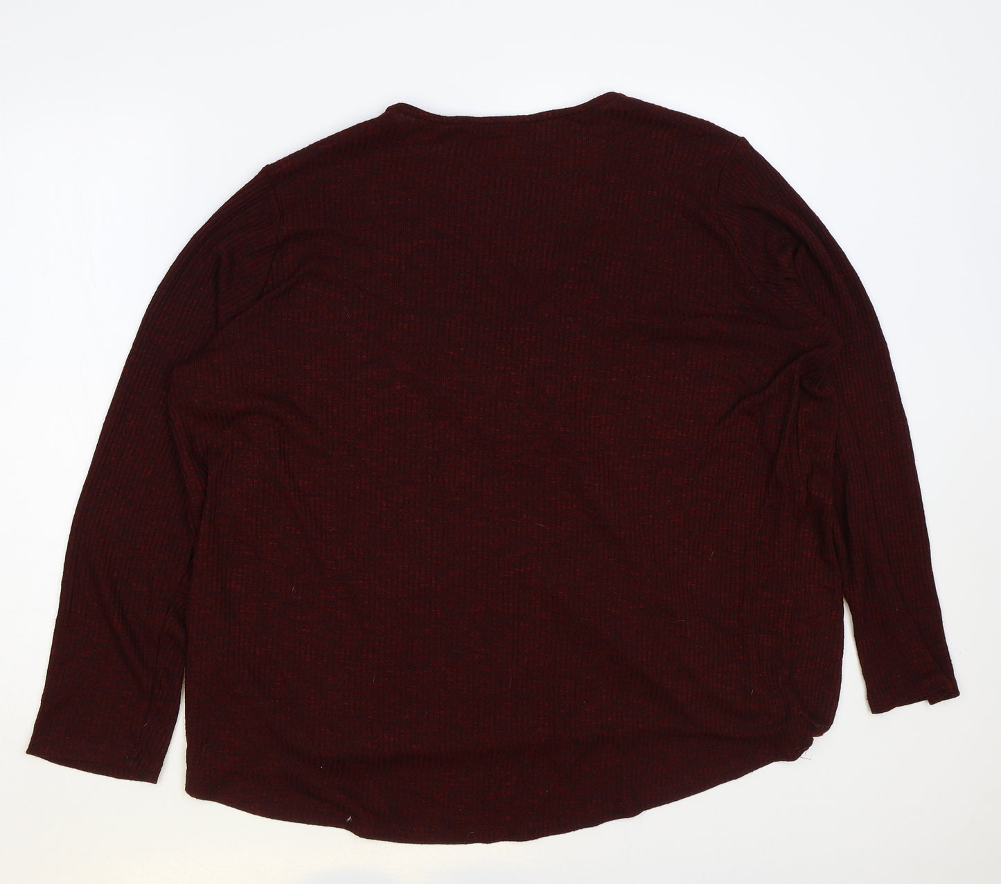 George# Womens Red V-Neck Viscose Pullover Jumper Size 20