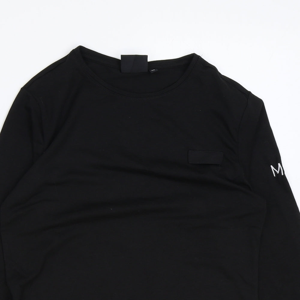 Corporate Wear Womens Black Polyester Basic T-Shirt Size XS Round Neck