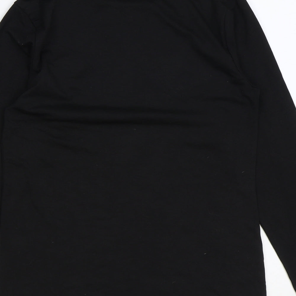 Corporate Wear Womens Black Polyester Basic T-Shirt Size XS Round Neck