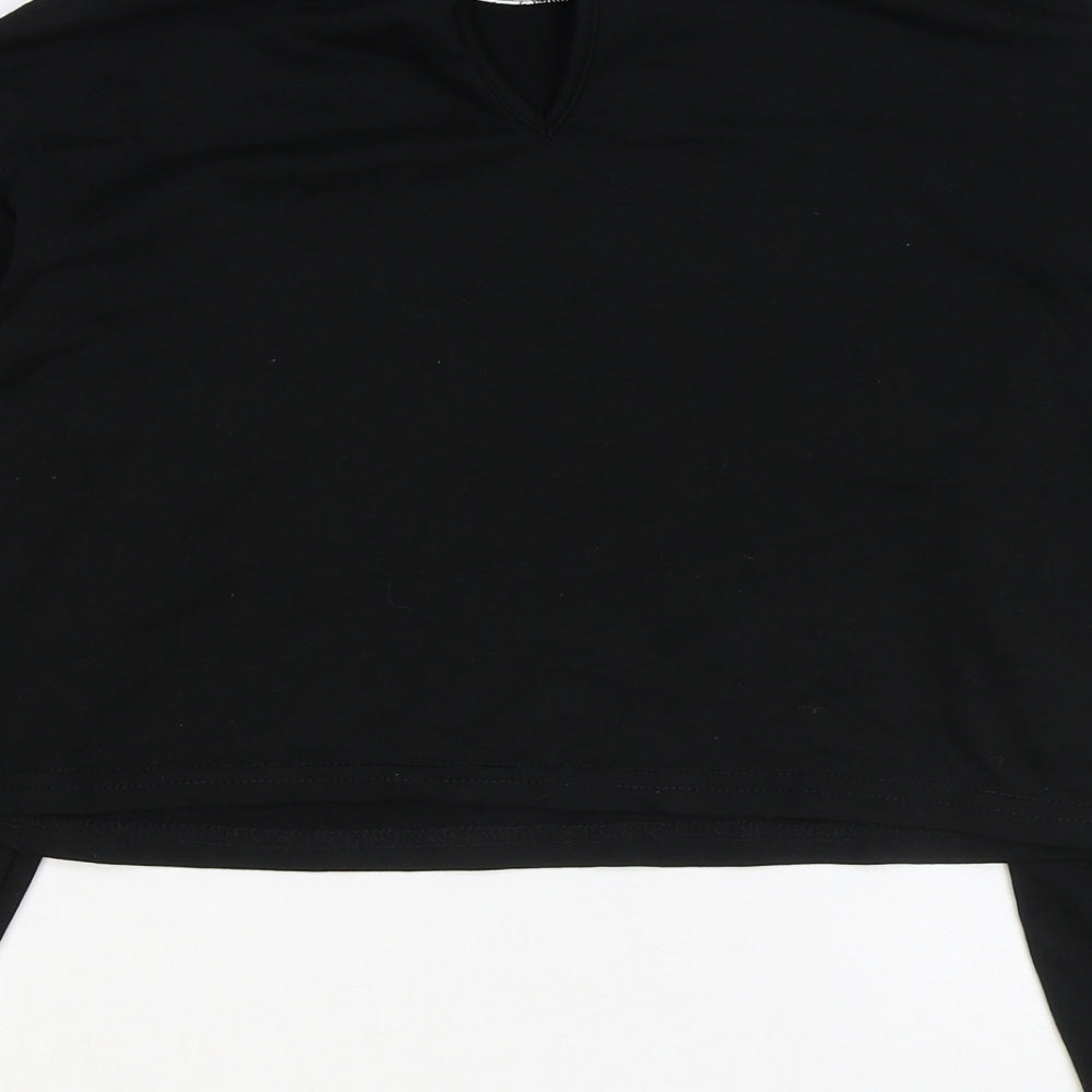 SheIn Girls Black Polyester Basic T-Shirt Size 11-12 Years Collared Button - Los Angeles