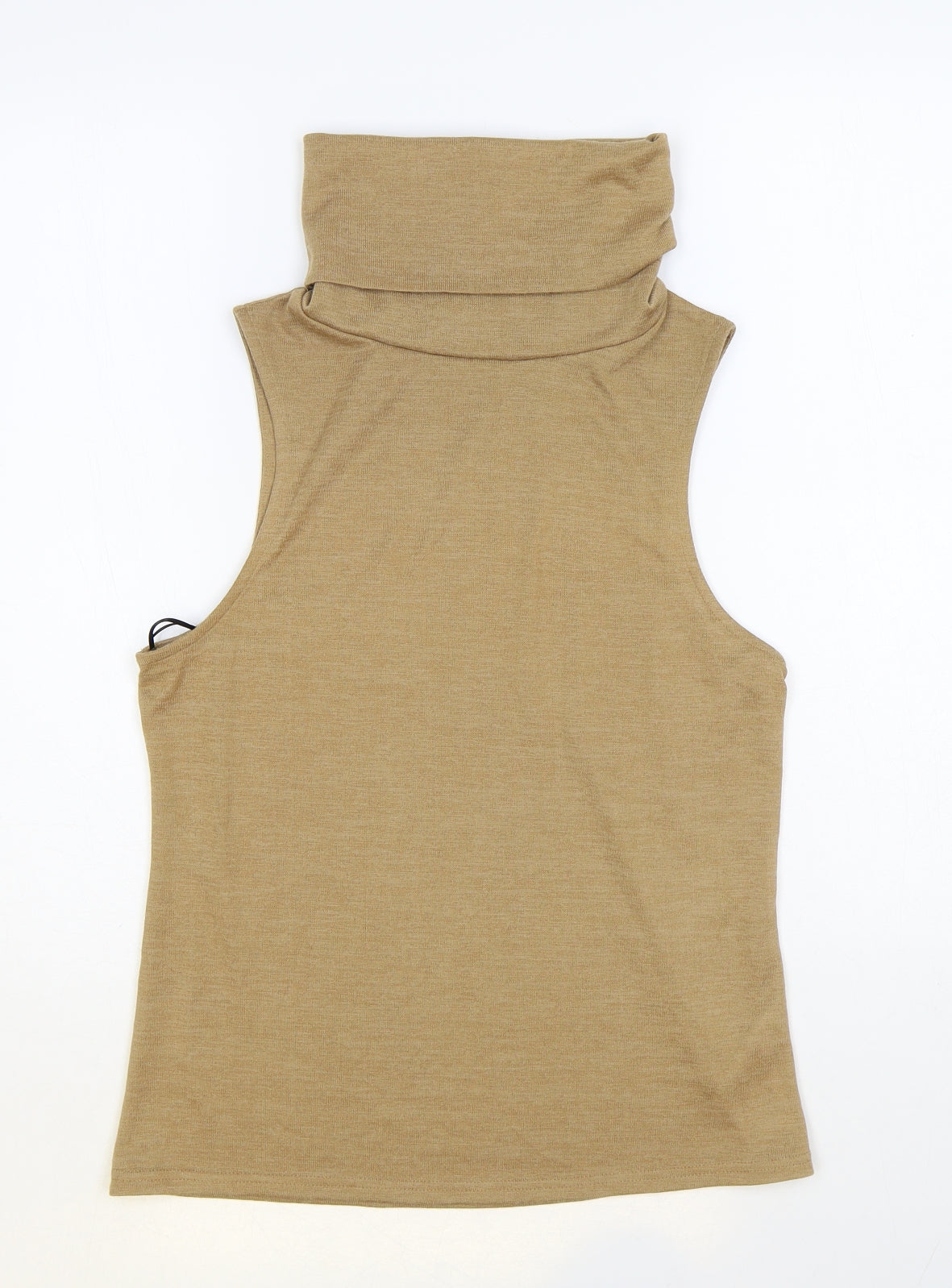 New Look Womens Brown Roll Neck Polyester Vest Jumper Size 10