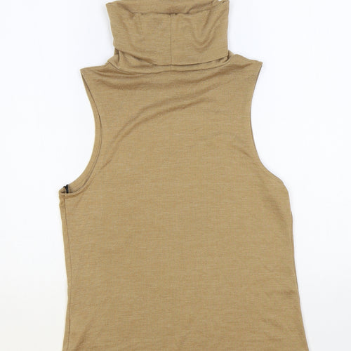 New Look Womens Brown Roll Neck Polyester Vest Jumper Size 10