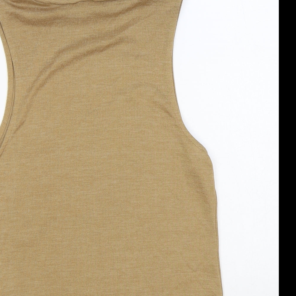 New Look Womens Brown Roll Neck Polyester Vest Jumper Size 10