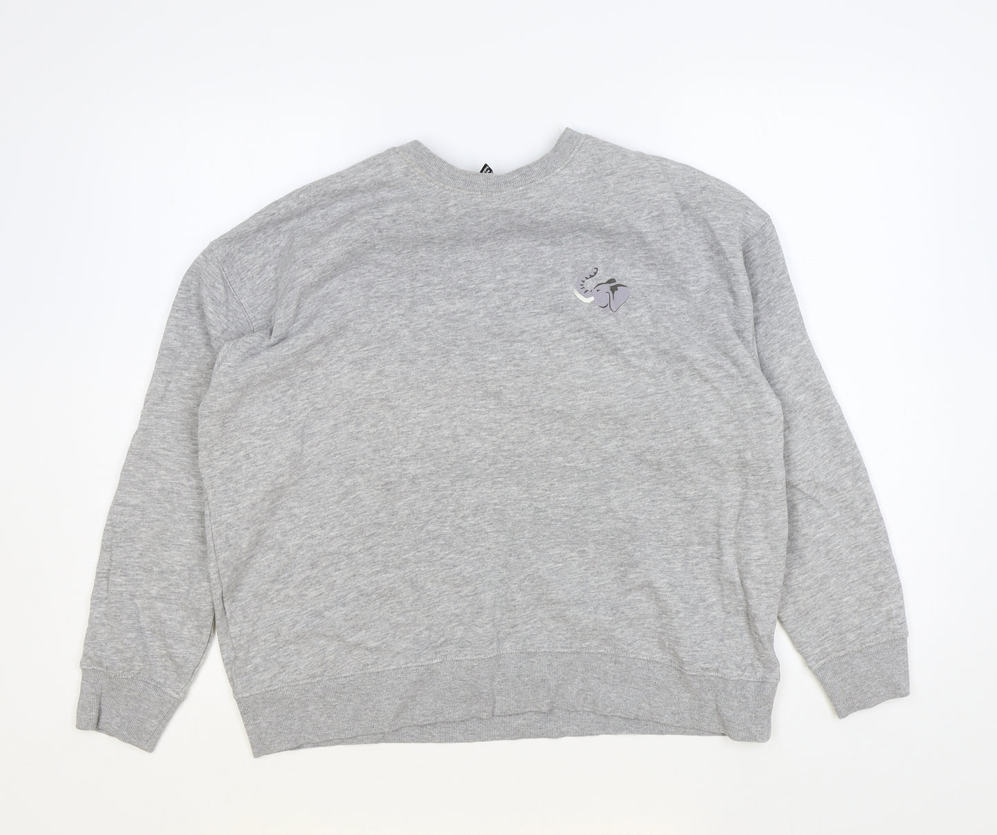 New Look Womens Grey Cotton Pullover Sweatshirt Size M Pullover