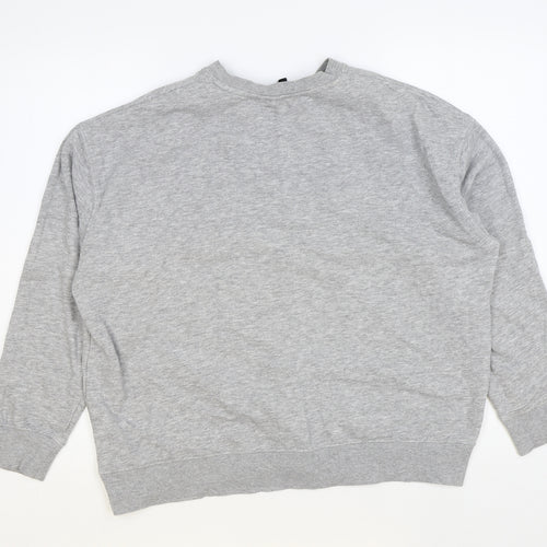 New Look Womens Grey Cotton Pullover Sweatshirt Size M Pullover