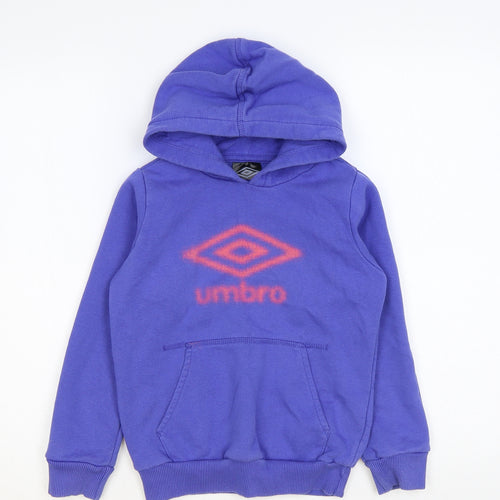 Umbro Boys Blue Polyester Pullover Hoodie Size 6-7 Years Pullover