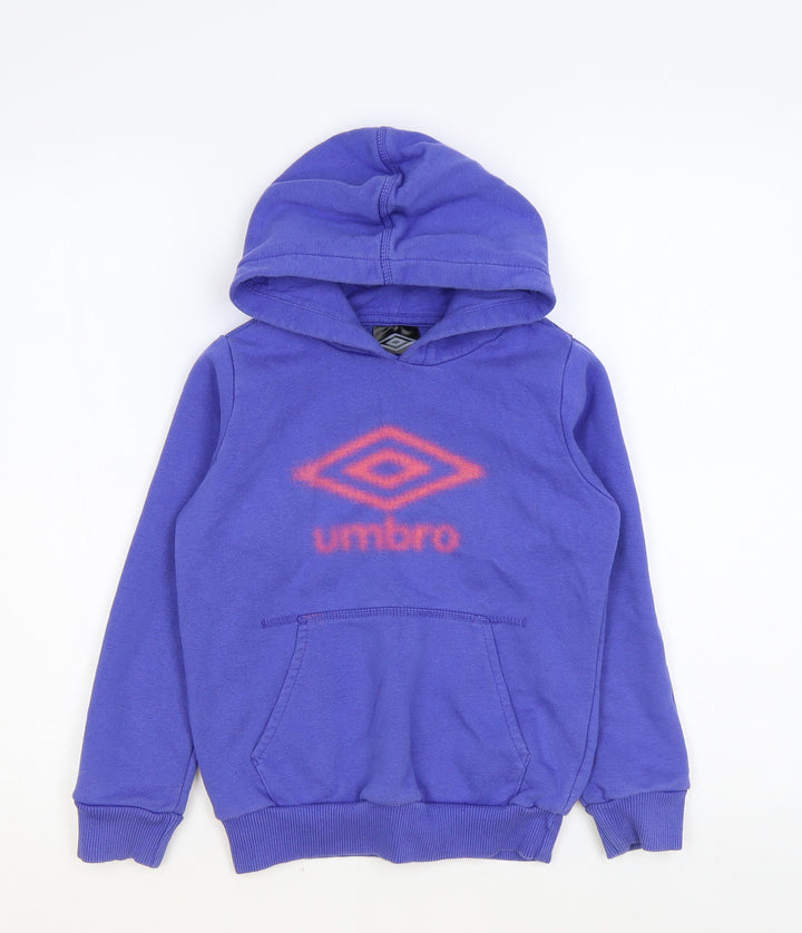 Umbro Boys Blue Polyester Pullover Hoodie Size 6-7 Years Pullover
