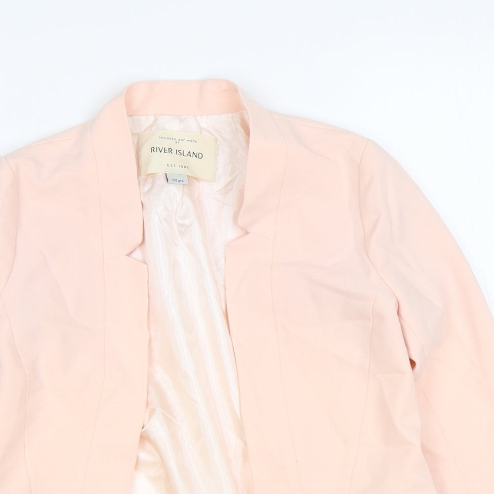 River Island Girls Pink Jacket Blazer Size 10 Years