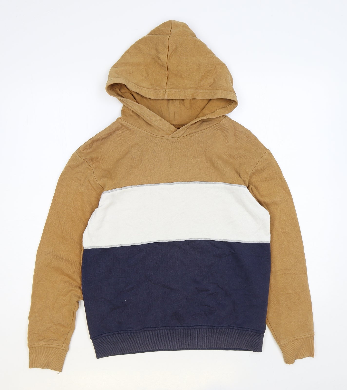 H&M Boys Multicoloured Colourblock Cotton Pullover Hoodie Size 10-11 Years Pullover