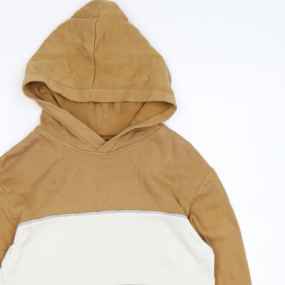 H&M Boys Multicoloured Colourblock Cotton Pullover Hoodie Size 10-11 Years Pullover