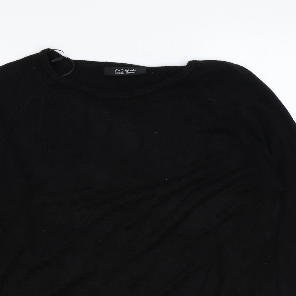 Originals Womens Black Round Neck Acrylic Pullover Jumper Size 16