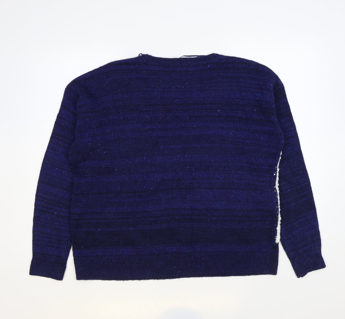 TU Womens Blue Round Neck Acrylic Pullover Jumper Size 16 - Christmas Jumper