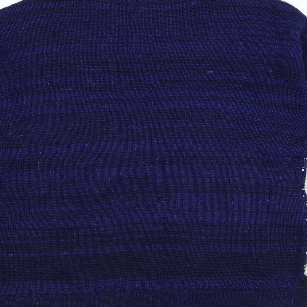 TU Womens Blue Round Neck Acrylic Pullover Jumper Size 16 - Christmas Jumper