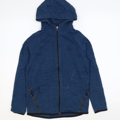 George Boys Blue Cotton Full Zip Hoodie Size 9-10 Years Zip