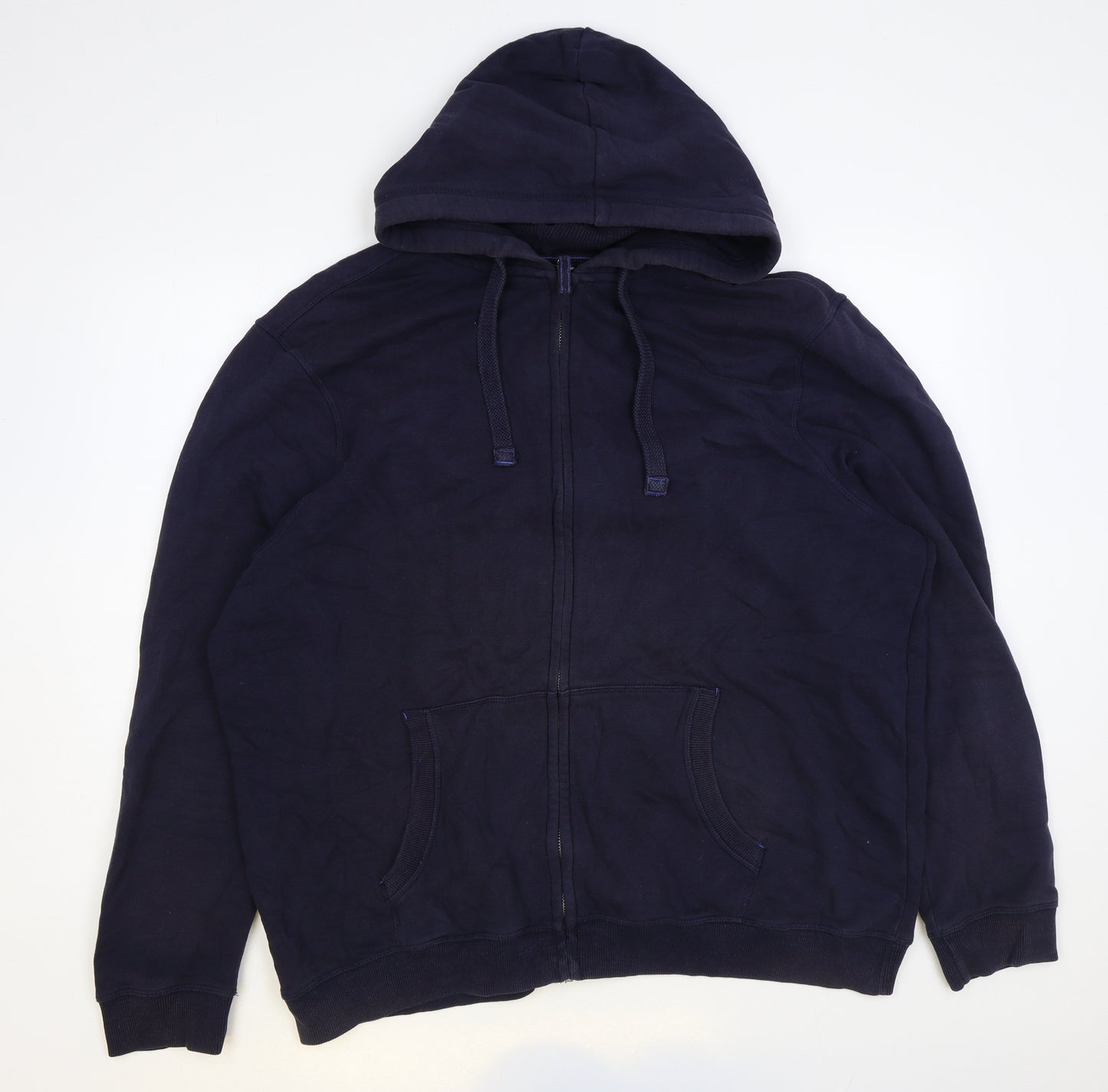 Nutmeg Mens Blue Cotton Full Zip Hoodie Size 2XL