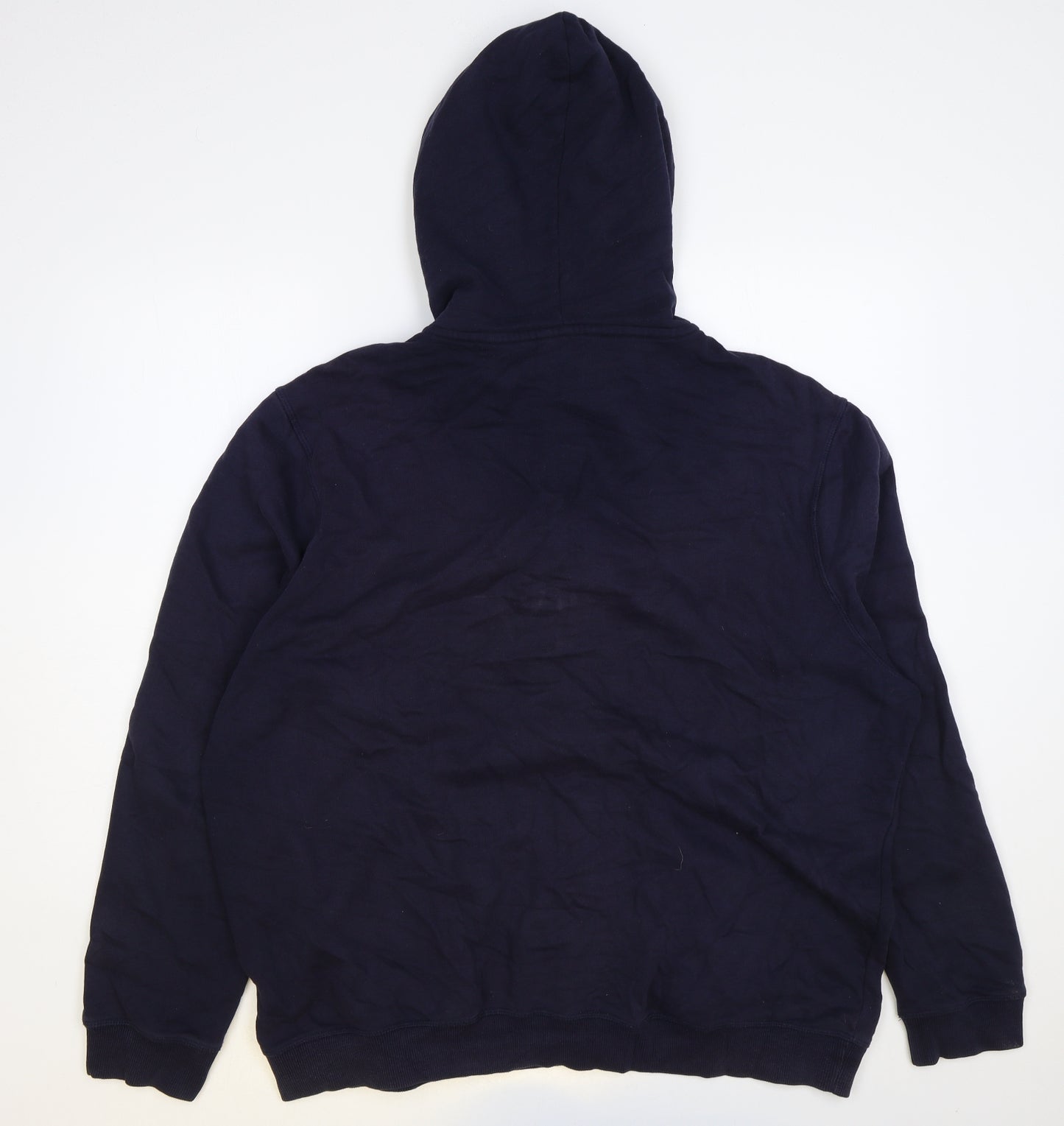 Nutmeg Mens Blue Cotton Full Zip Hoodie Size 2XL