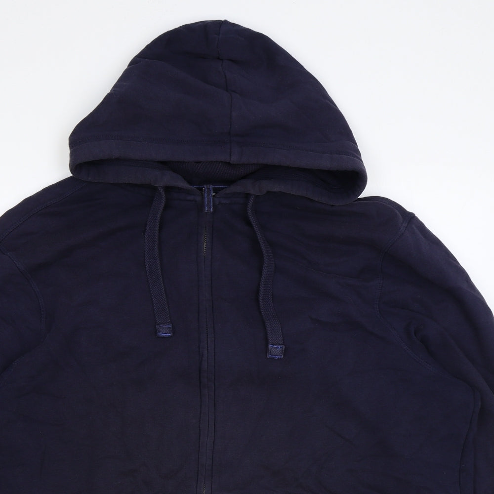 Nutmeg Mens Blue Cotton Full Zip Hoodie Size 2XL