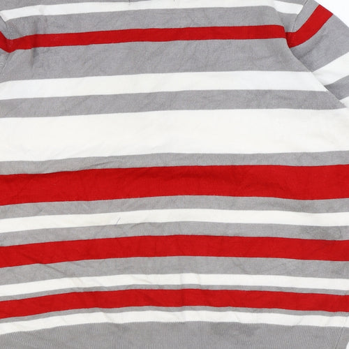 Ellie Louise Womens Multicoloured Round Neck Striped Viscose Cardigan Jumper Size XL